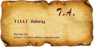 Tittl Adony névjegykártya
